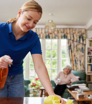 woman cleaning