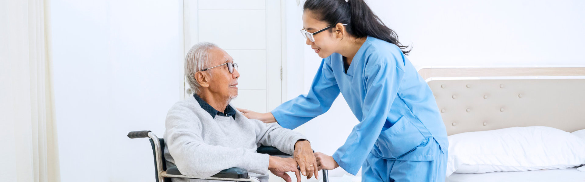 caregiver taking care senior